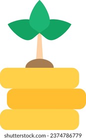 Growth Money Investment Icon Vector Flat Illustration