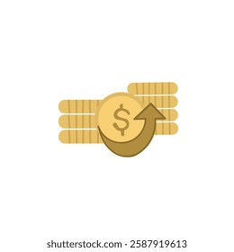 Growth Money Line Icon. Dollar Coin in Plant Shape in Human Hand Linear Pictogram. Increase Income, Financial Profit Outline Symbol. Wealth Sign. Editable Stroke.