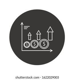 Growth Money line Icon flat design
