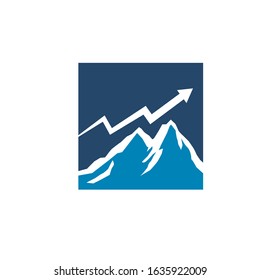 Growth mountain logo design vector template