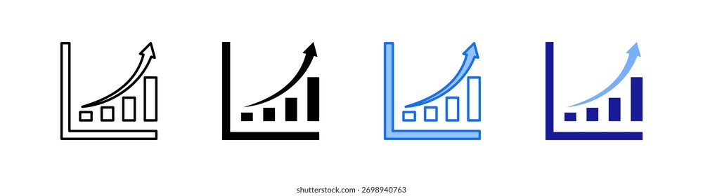 Vector de conjunto de iconos de estilo múltiple de crecimiento