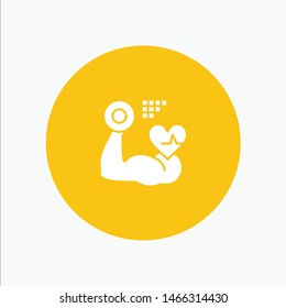 Growth, Muscle, Heart, Beat. Vector Icon Template background