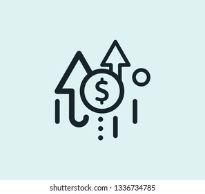 Growth needs icon line isolated on clean background. Growth needs icon concept drawing icon line in modern style. Vector illustration for your web mobile logo app UI design.