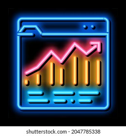 crecimiento en el vector de signos de neón. Signo de crecimiento de icono brillante brillante. ilustración de símbolo transparente