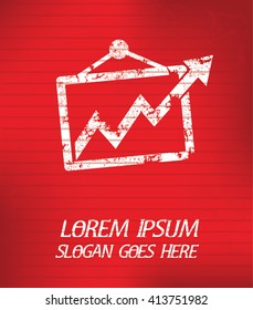 Growth on red background,poster grunge design