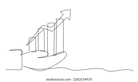 Growth One line drawing isolated on white background