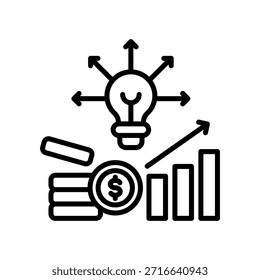 Ilustración vectorial de línea de icono de oportunidad de crecimiento