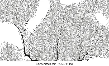 Growth pattern. Generative branching structure. Organic net of vessels texture.