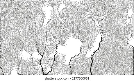 Growth pattern. Generative branching structure. Organic net of vessels texture.