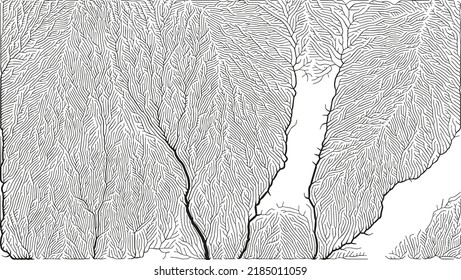 Growth pattern. Generative branching structure. Organic net of vessels texture.