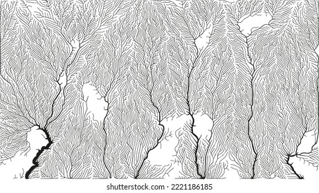 Growth pattern. Generative branching structure. Organic net of vessels texture.
