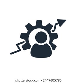 Crecimiento de la habilidad personal. Autoprogreso. Vector lineal aislado sobre fondo blanco.