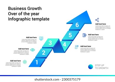 Growth phases organization arrow business development infographic vector illustration