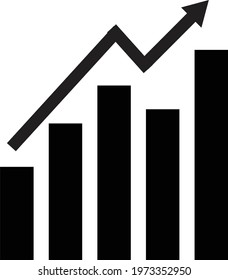 Growth Pictogram with one low period. Icon and illustration 