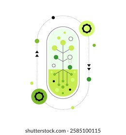 Growth of the plant. Abstract scheme. Infographic element. Flat illustration. Vector file.