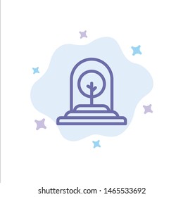 Growth, Plant, Business, Tree, New Blue Icon on Abstract Cloud Background. Vector Icon Template background