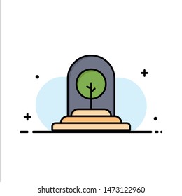 Growth, Plant, Business, Tree, New  Business Flat Line Filled Icon Vector Banner Template