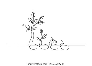 Growth plant continous single line art drawing which plays an important role in improvement
of the invironment and protecting biodiversity.