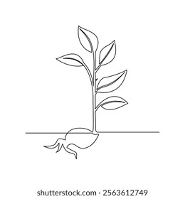 Growth plant continous single line art drawing which plays an important role in improvement
of the invironment and protecting biodiversity.