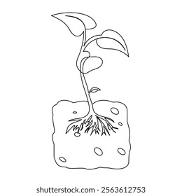 Growth plant continous single line art drawing which plays an important role in improvement
of the invironment and protecting biodiversity.