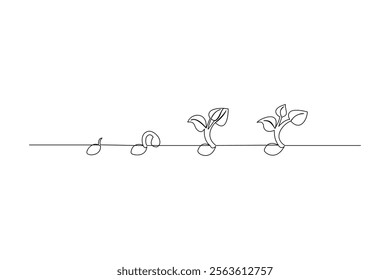 Growth plant continous single line art drawing which plays an important role in improvement
of the invironment and protecting biodiversity.