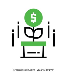 Growth plant with dollar icon illustration design