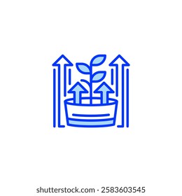 Growth Plant line icon. Universal creative premium symbol. Vector sign icon logo template. Vector illustration