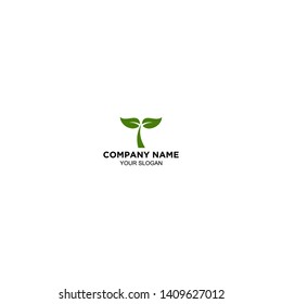 growth plant logo design vector