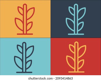 Plantilla de logotipo de planta de crecimiento, icono plano simple de crecimiento, jardín, planta