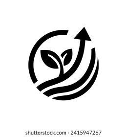 growth plant logo vector illustration template design