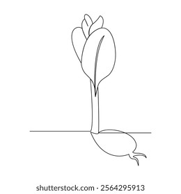 Growth plant single-line art is a creative and modern artwork that expresses the development of life and natural beauty through simple lines.