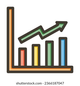 Growth Potential Vector Thick Line Filled Colors Icon For Personal And Commercial Use.
