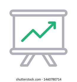 growth presentation colour line vector icon