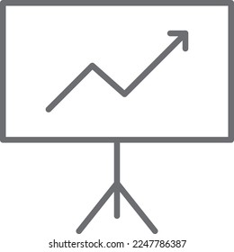 growth presentation icon. Modern icon in flat style. Vector illustration with business theme. Detailed outline icon