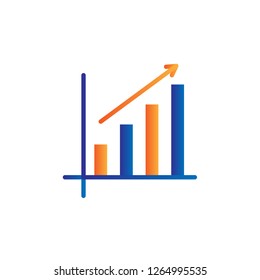 growth presentation icon with simple modern style and flat gradient concept design vector eps 10 