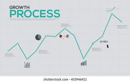  Growth process Business infographic Vector Illustration