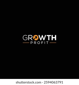 GROWTH PROFIT Business Logo vector illustration with O orange element.