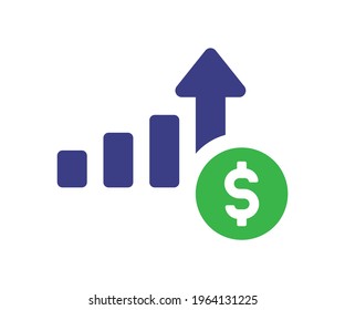 Vektorgrafik der Wachstumsprognosen. Konzept des Finanzgeschäfts.