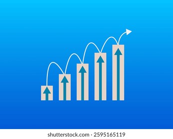 Growth and Progress Business Bar Graph with Arrows