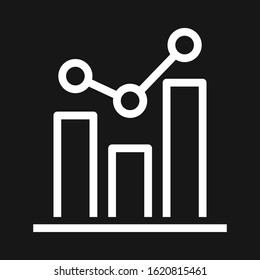 Growth progress icon. Data bar symbol. Statistic graph set. Lined vector pictogram.