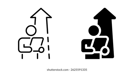 Growth and progress icon. Line and silhouette icon.