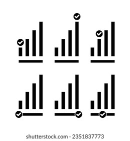 growth or progress icon symbol set simple design, business concept vector for app, web, social media.
