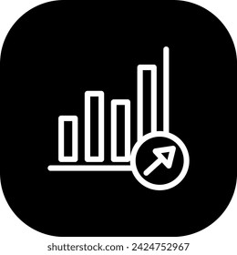 Growth project development icon with black filled line outline style. business, growth, success, concept, graph, increase, progress. Vector Illustration