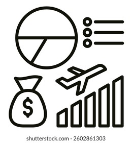 Growth Projection icon line vector illustration