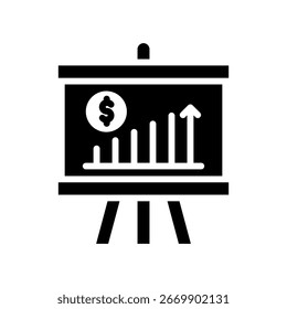 Ícone de Projeções de Crescimento - Ilustração do Vetor de Glifos