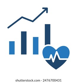 Growth Pulse icon line vector illustration