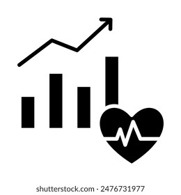 Growth Pulse icon line vector illustration