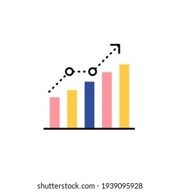 growth rate icon vector illustration colored style design. isolated on white background