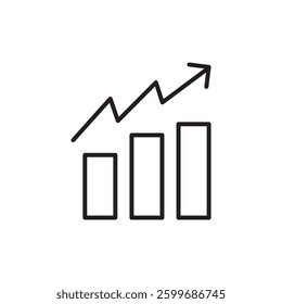 growth rate icon, vector simple linear illustration for web and app..eps
