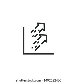 growth rate - minimal line web icon. simple vector illustration. concept for infographic, website or app.